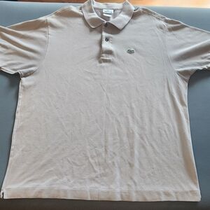 Lacoste Beige Polo Shirt Mens Classic Fit Crocodile Logo